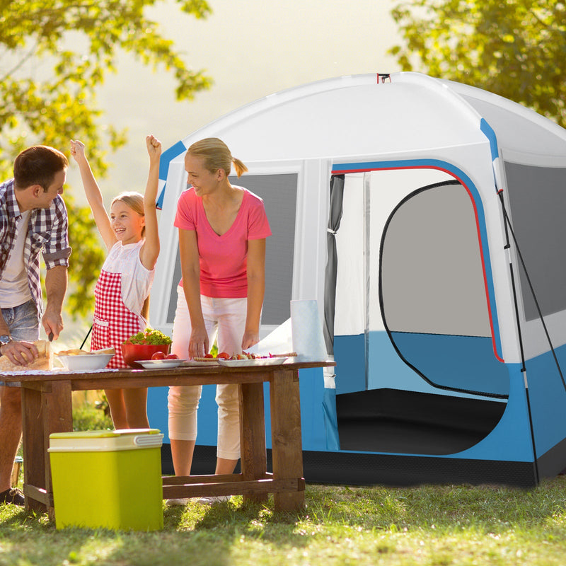 Load image into Gallery viewer, 5 Person Camping Tent with Mesh Windows and Carrying Bag for Camping Hiking Traveling-White
