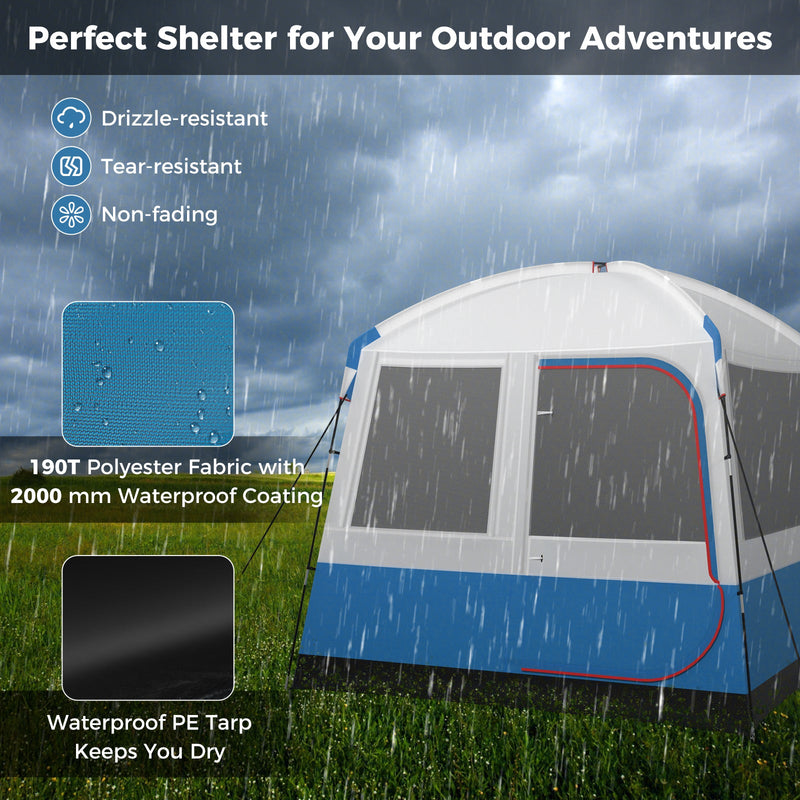 Load image into Gallery viewer, 5 Person Camping Tent with Mesh Windows and Carrying Bag for Camping Hiking Traveling-White

