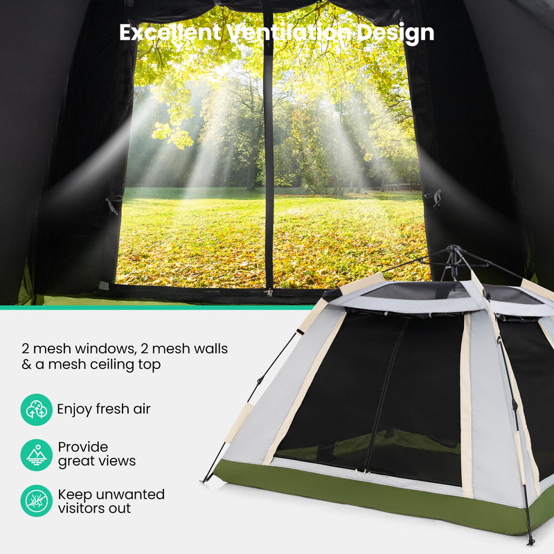 Load image into Gallery viewer, 2-4 Person Instant Pop-up Camping Tent with Removable Rainfly
