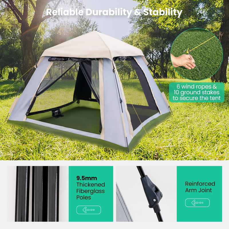 Load image into Gallery viewer, 2-4 Person Instant Pop-up Camping Tent with Removable Rainfly

