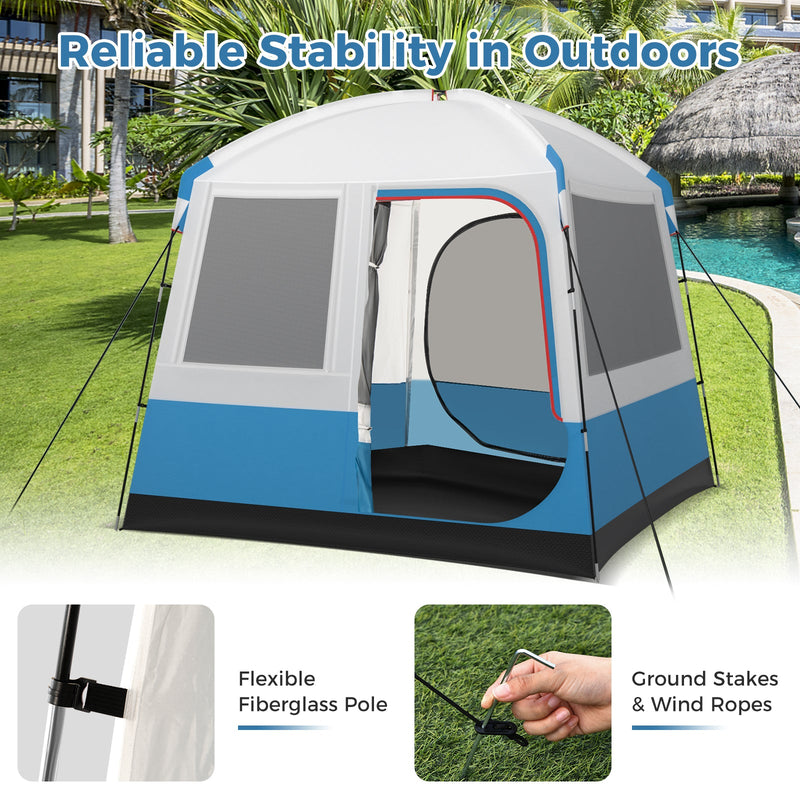 Load image into Gallery viewer, 5 Person Camping Tent with Mesh Windows and Carrying Bag for Camping Hiking Traveling-White
