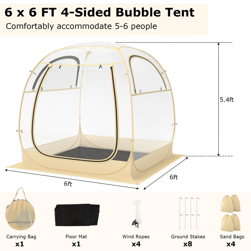 Load image into Gallery viewer, Instant Pop up Sports Tent with Carrying Bag and Floor Mat for 1-2/5-6 People
