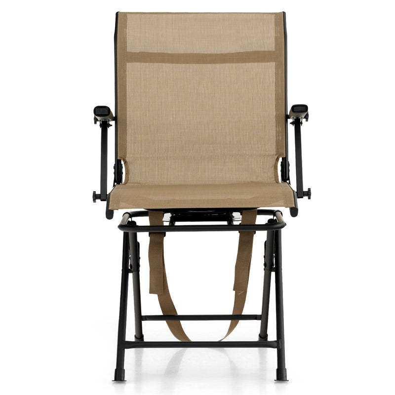 Load image into Gallery viewer, Foldable Swivel Patio Chair with Armrest and Mesh Back
