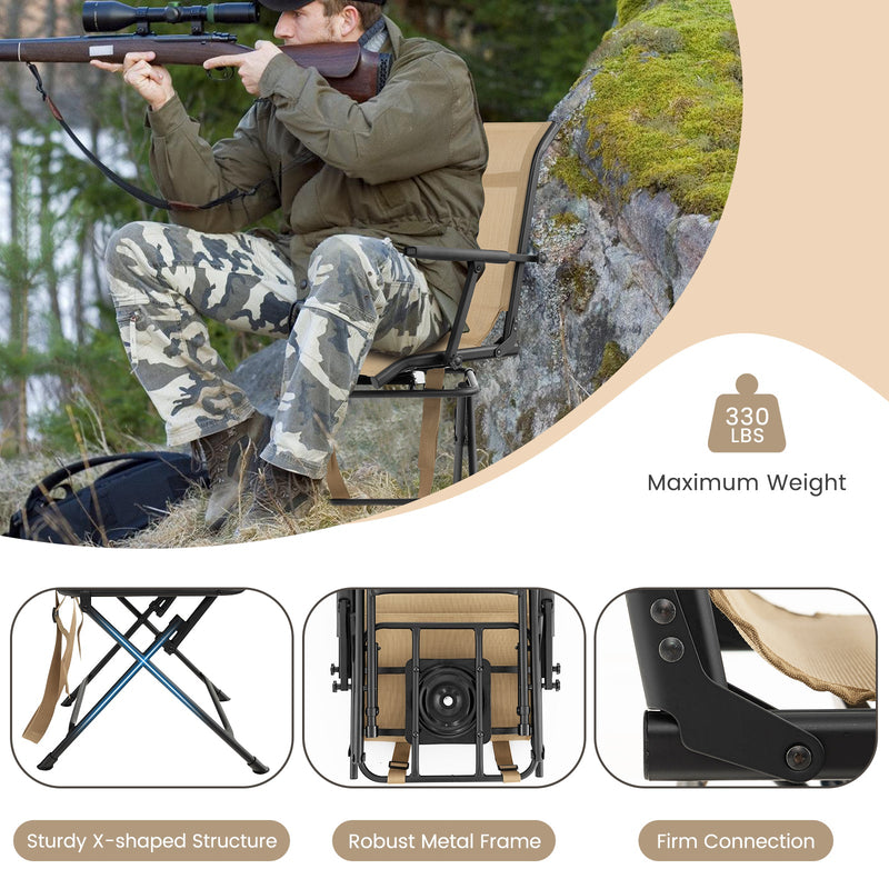 Load image into Gallery viewer, Foldable Swivel Patio Chair with Armrest and Mesh Back
