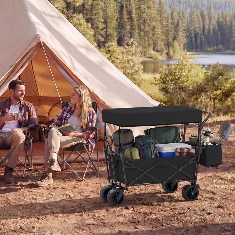 Load image into Gallery viewer, Collapsible Wagon with Removable Canopy and Detachable Storage Bag
