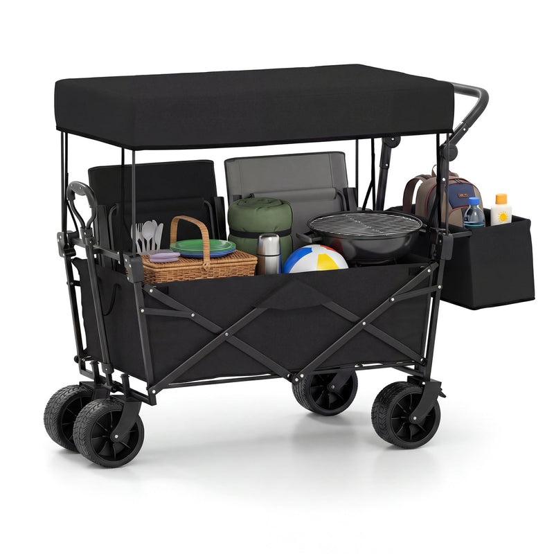 Load image into Gallery viewer, Collapsible Wagon with Removable Canopy and Detachable Storage Bag
