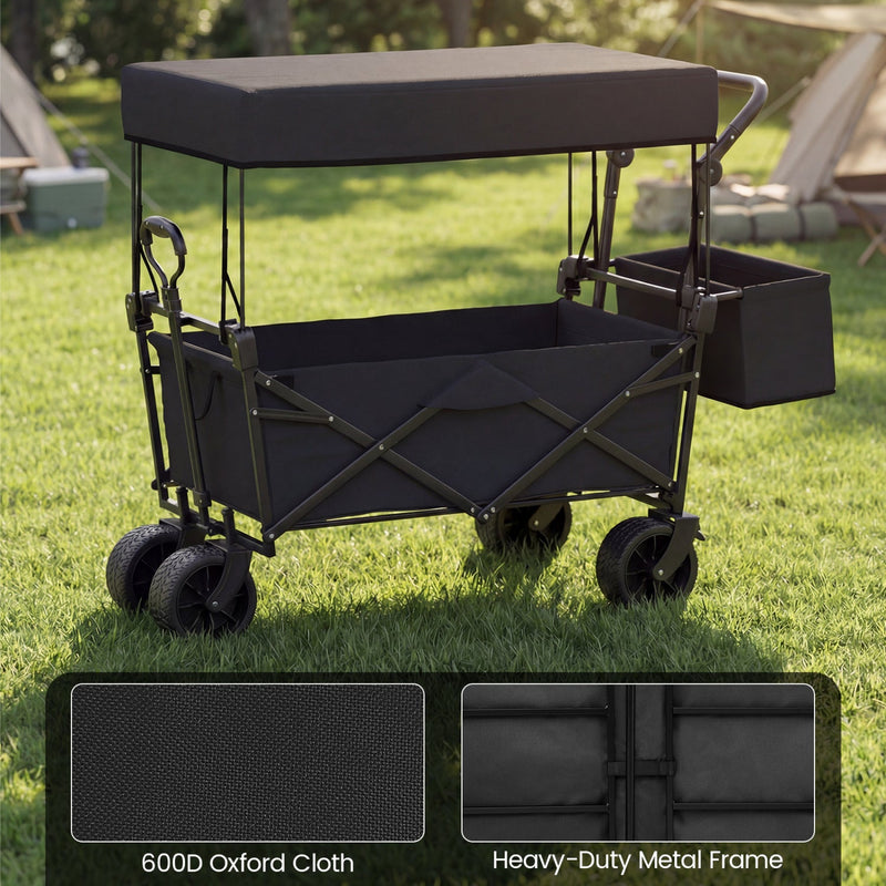 Load image into Gallery viewer, Collapsible Wagon with Removable Canopy and Detachable Storage Bag
