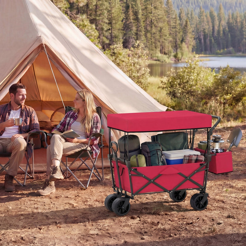 Load image into Gallery viewer, Collapsible Wagon with Removable Canopy and Detachable Storage Bag
