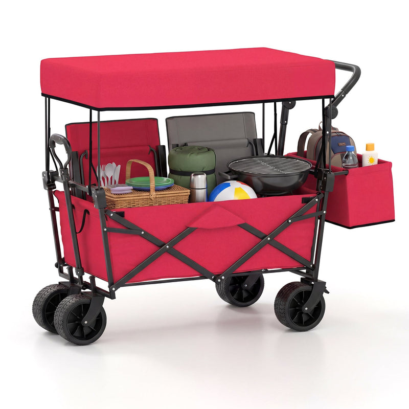 Load image into Gallery viewer, Collapsible Wagon with Removable Canopy and Detachable Storage Bag
