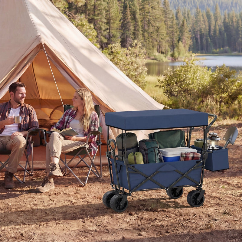 Load image into Gallery viewer, Collapsible Wagon with Removable Canopy and Detachable Storage Bag
