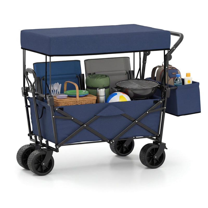 Load image into Gallery viewer, Collapsible Wagon with Removable Canopy and Detachable Storage Bag
