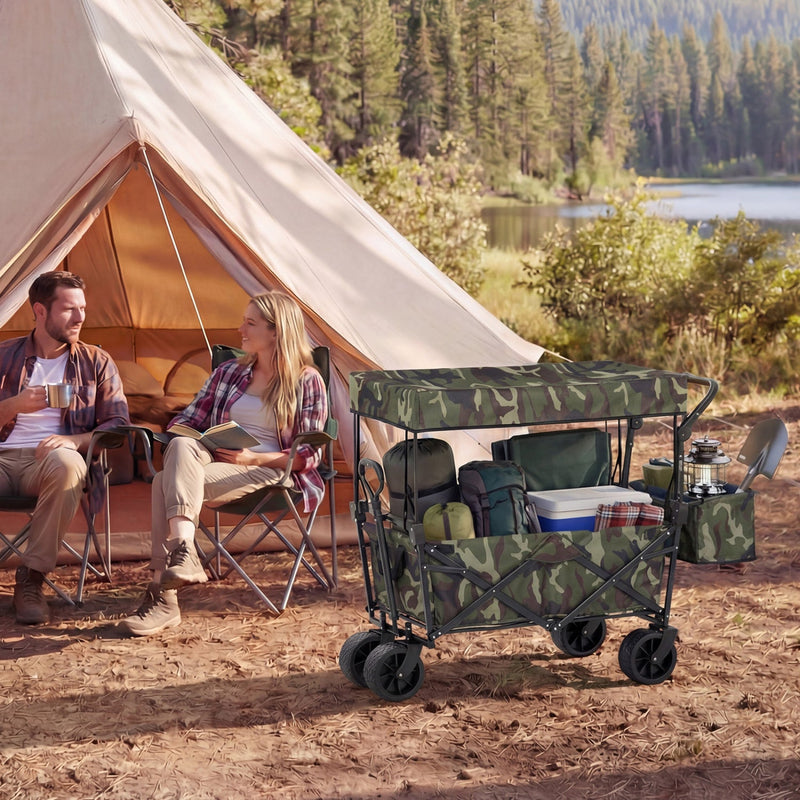 Load image into Gallery viewer, Collapsible Wagon with Removable Canopy and Detachable Storage Bag
