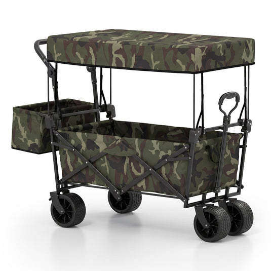 Collapsible Wagon with Removable Canopy and Detachable Storage Bag