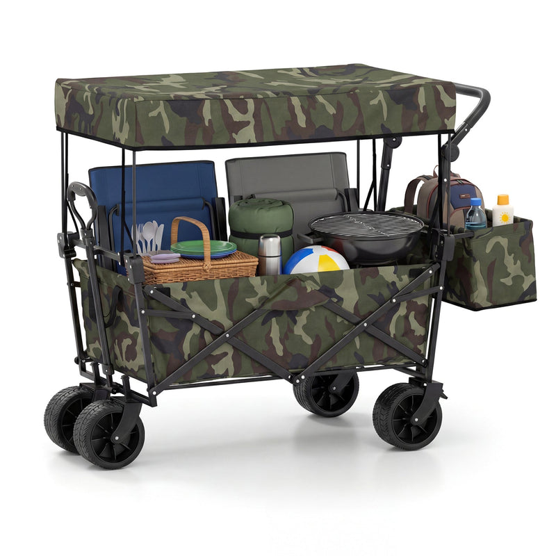 Load image into Gallery viewer, Collapsible Wagon with Removable Canopy and Detachable Storage Bag
