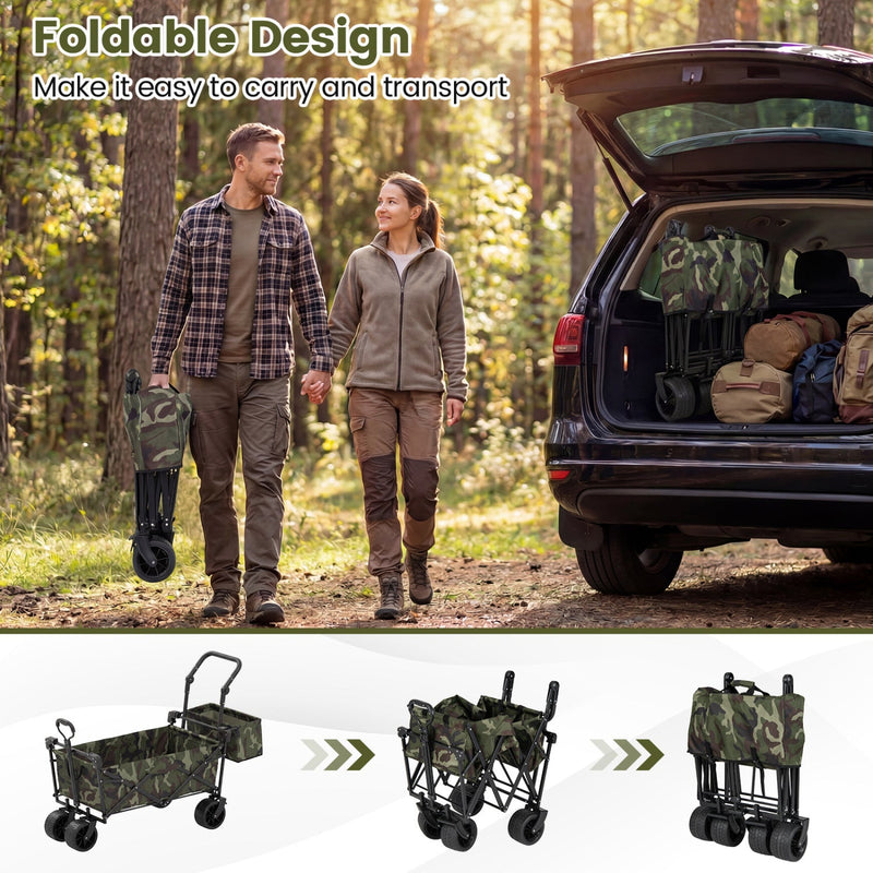 Load image into Gallery viewer, Collapsible Wagon with Removable Canopy and Detachable Storage Bag
