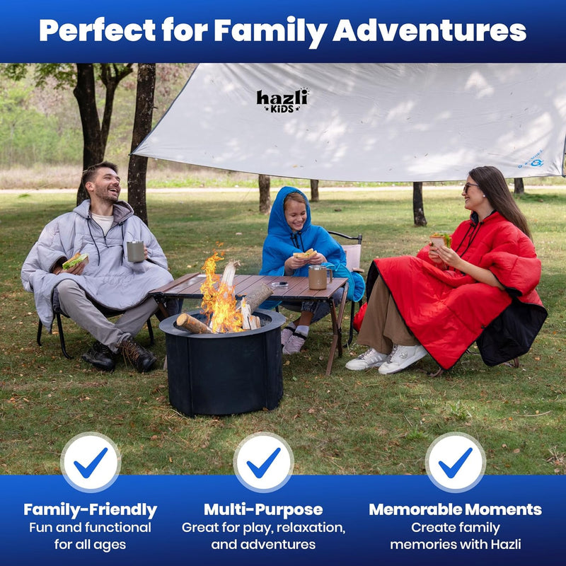 Load image into Gallery viewer, Comfortable Wearable Poncho Blanket - Camping Stadium Blanket Outdoor - Large Hooded Windproof Poncho for Men and Women
