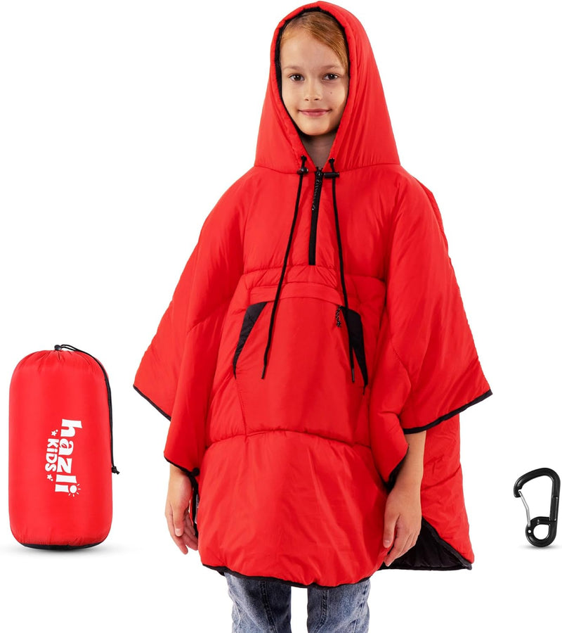 Load image into Gallery viewer, Comfortable Wearable Poncho Blanket - Camping Stadium Blanket Outdoor - Large Hooded Windproof Poncho for Men and Women
