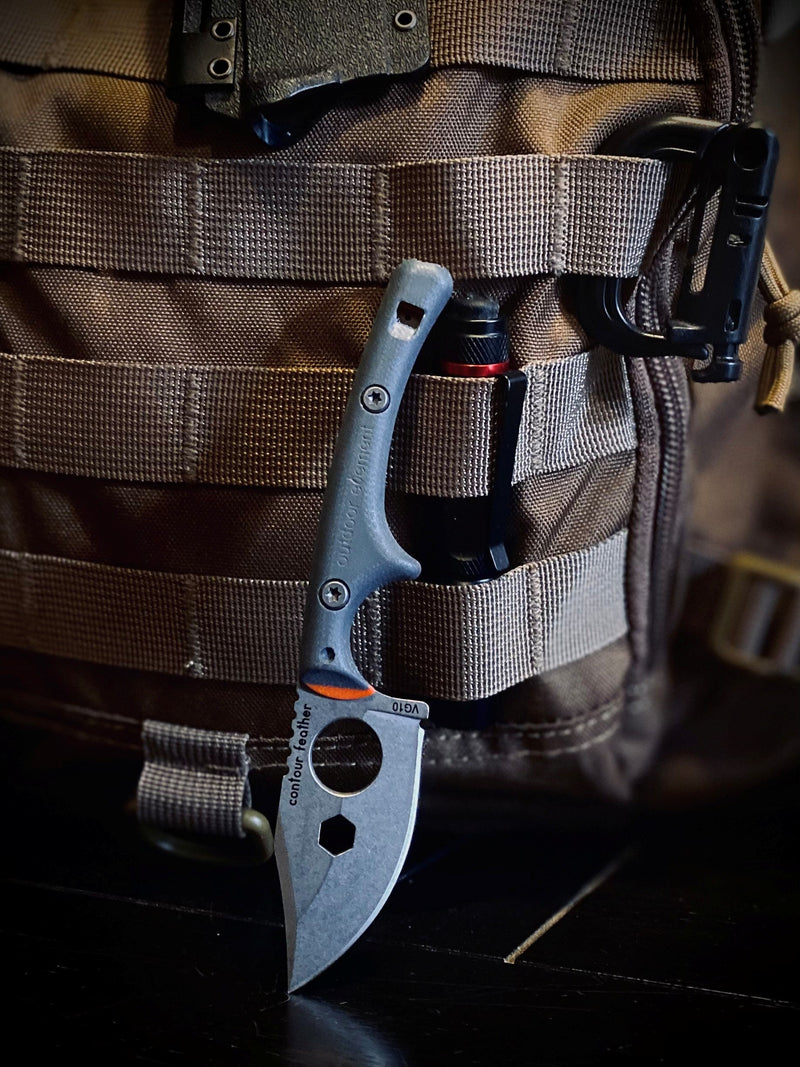 Load image into Gallery viewer, Contour Feather Adventure Survival Knife
