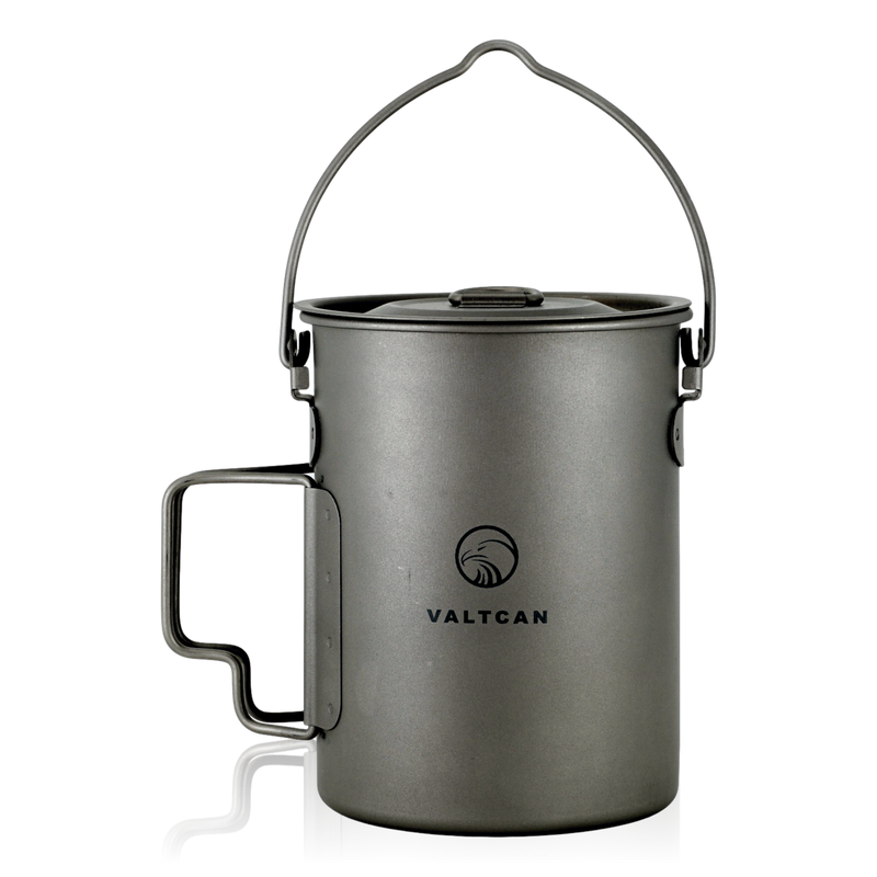 Load image into Gallery viewer, Valtcan 900ml Titanium Pot Boil, Cook &amp; Drink From One Pot · 134g · Nests Your Nalgene
