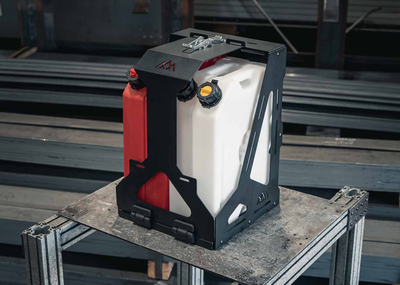 Load image into Gallery viewer, Jerry's Can Holder - Dual Universal Jerry Can Carrier
