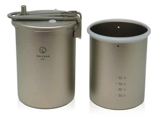Valtcan 1800ml Titanium Pressure Pot Perfect Rice. Any Flame. Any Altitude. 35 kPa Locking Lid · Rice in 20 Minutes · 1.3 lbs