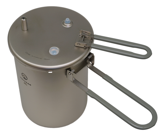 Valtcan 1800ml Titanium Pressure Pot Perfect Rice. Any Flame. Any Altitude. 35 kPa Locking Lid · Rice in 20 Minutes · 1.3 lbs
