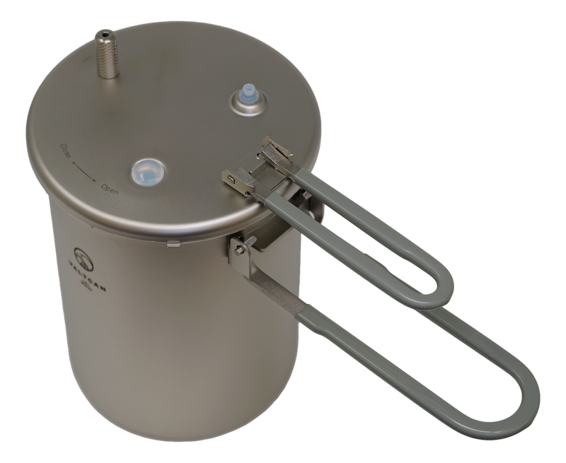 Load image into Gallery viewer, Valtcan 1800ml Titanium Pressure Pot Perfect Rice. Any Flame. Any Altitude. 35 kPa Locking Lid · Rice in 20 Minutes · 1.3 lbs
