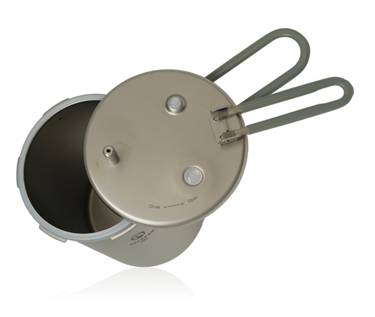 Valtcan 1800ml Titanium Pressure Pot Perfect Rice. Any Flame. Any Altitude. 35 kPa Locking Lid · Rice in 20 Minutes · 1.3 lbs