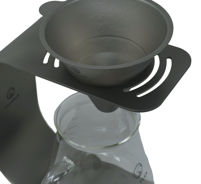 Load image into Gallery viewer, Valtcan Titanium Pour Over Coffee Set - Your Last Paper Filter Was Yesterday. 10,000+ laser-cut slots · Borosilicate glass carafe · Brews coffee &amp; tea
