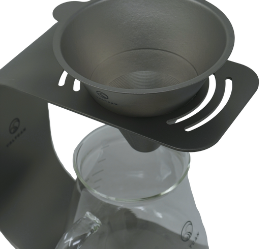 Valtcan Titanium Pour Over Coffee Set - Your Last Paper Filter Was Yesterday. 10,000+ laser-cut slots · Borosilicate glass carafe · Brews coffee & tea