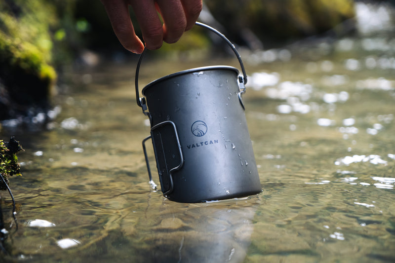 Load image into Gallery viewer, Valtcan 900ml Titanium Pot Boil, Cook &amp; Drink From One Pot · 134g · Nests Your Nalgene
