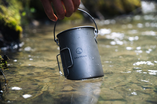 Valtcan 900ml Titanium Pot Boil, Cook & Drink From One Pot · 134g · Nests Your Nalgene