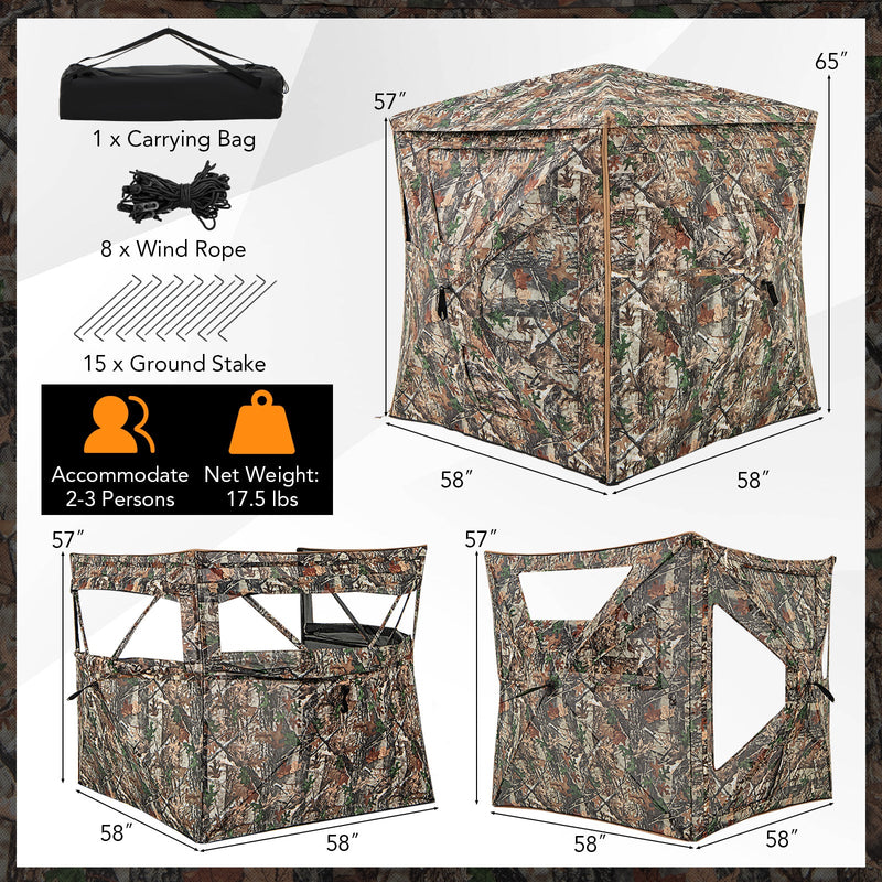 Load image into Gallery viewer, 5-IN-1 Detachable Hunting Blind for 2-3 People with Skylight
