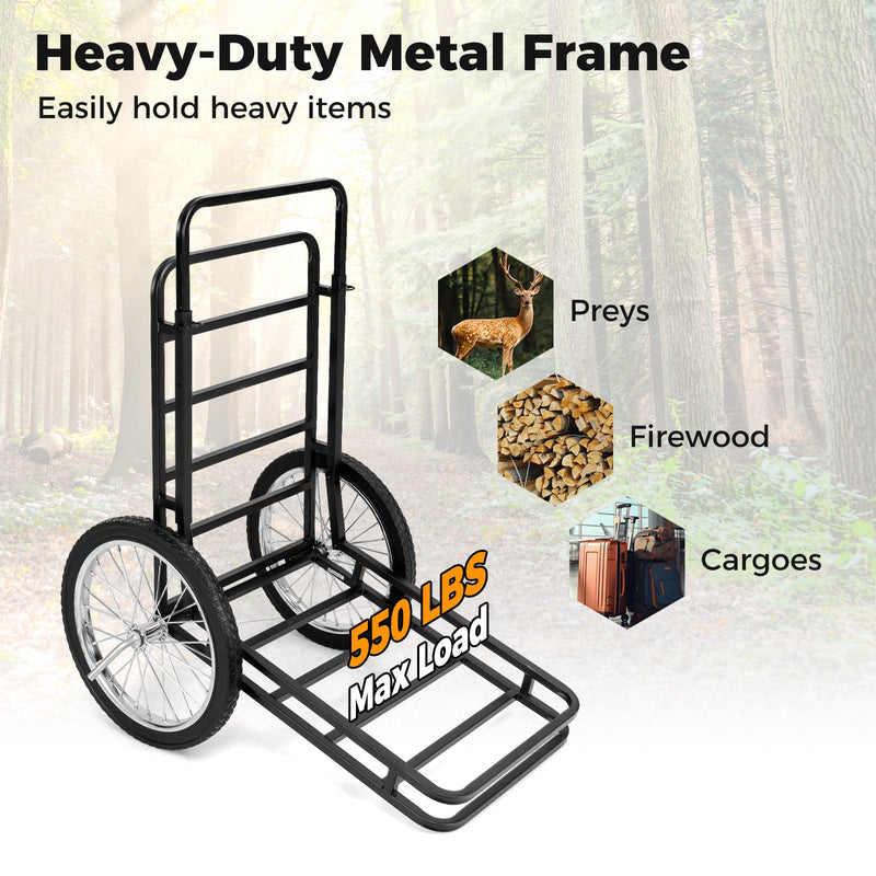 Load image into Gallery viewer, Double-Layer Deer Cart with 20 Inch Rubber Wheels

