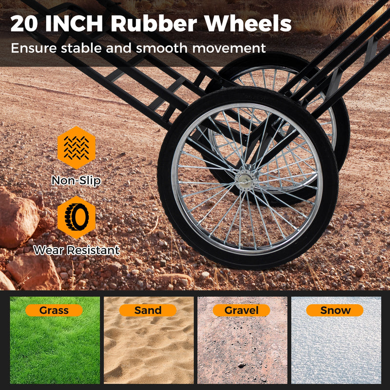 Load image into Gallery viewer, Double-Layer Deer Cart with 20 Inch Rubber Wheels
