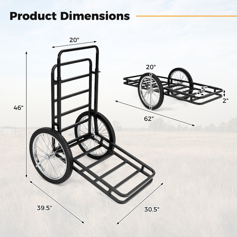 Load image into Gallery viewer, Double-Layer Deer Cart with 20 Inch Rubber Wheels
