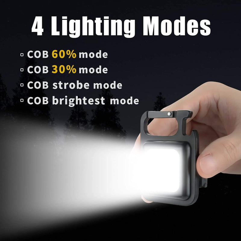 Load image into Gallery viewer, Multifunctional Mini COB Work Light TYPE-C Rechargeable Portable Keychain Light Magnetic Overhaul Emergency Light
