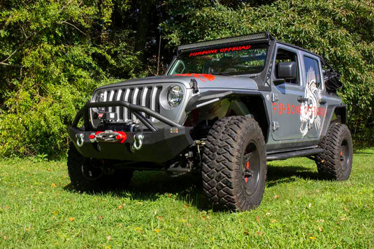 Fishbone Offroad Mid-Width Front Winch Bumper for 2018 & Up Jeep Wrangler/Gladiator FB22088