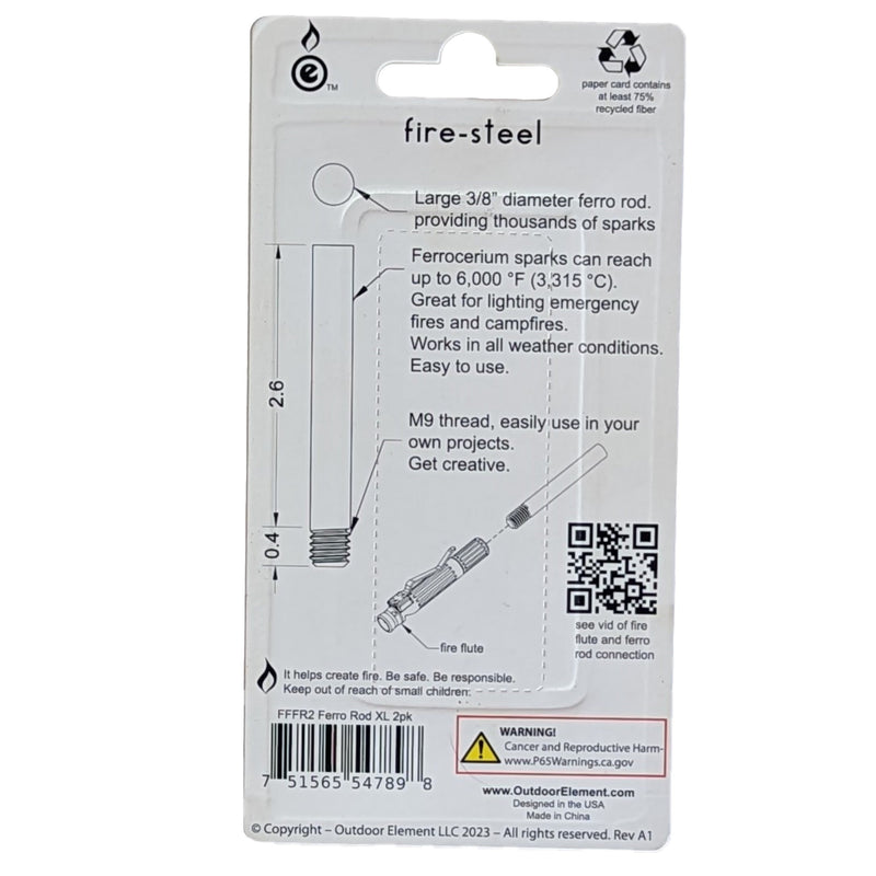 Load image into Gallery viewer, XL Fire-Steel Replacement 2pk Ferro Rod for Fire Flute
