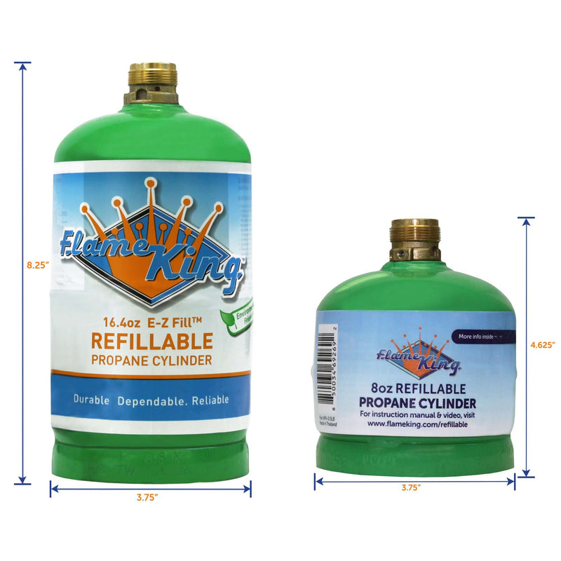Load image into Gallery viewer, Flame King 2 Packs Eco Friendly Sustainable 8oz 1/2lb Refillable Propane Tank LP Cylinder
