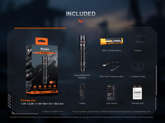Fenix PD35R ACE Multi-mode Tactical Flashlight + FREE CL01 Mini Lantern
