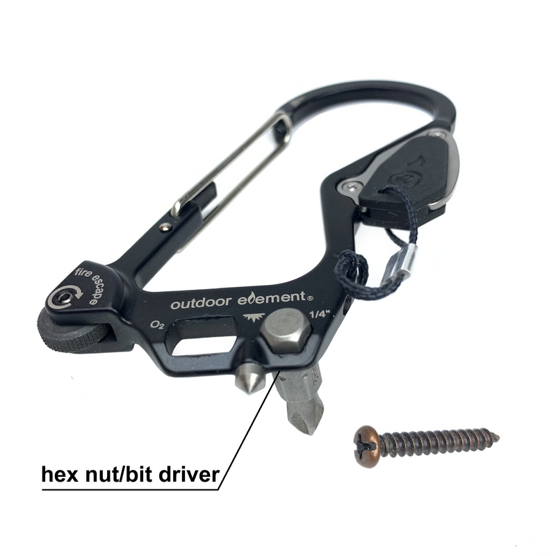 Load image into Gallery viewer, Fire Escape: Fire-Starting Multitool Carabiner
