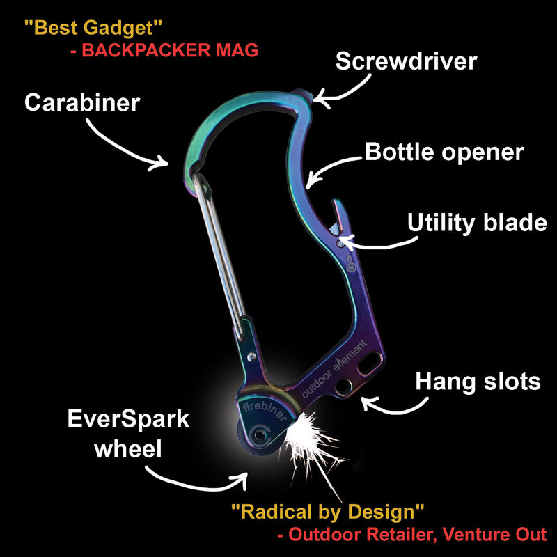 Load image into Gallery viewer, Firebiner: Fire-starting Multitool Carabiner
