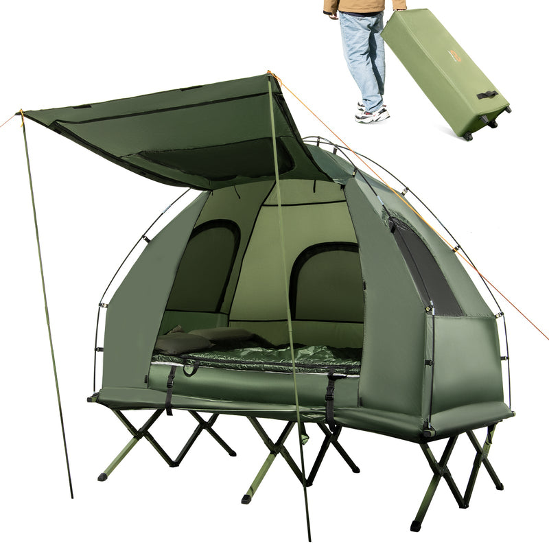 Load image into Gallery viewer, 5-in-1 2-Person Foldable Outdoor Camping Tent Cot with Air Mattress and Sleeping Bag

