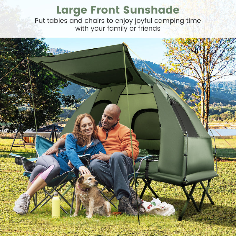 Load image into Gallery viewer, 5-in-1 2-Person Foldable Outdoor Camping Tent Cot with Air Mattress and Sleeping Bag
