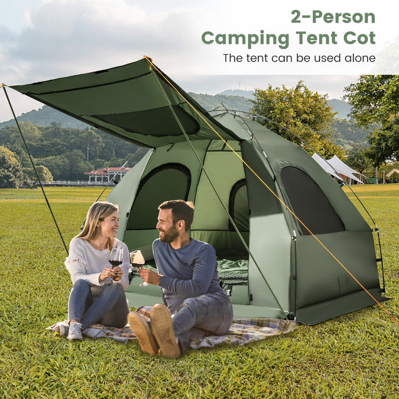 Load image into Gallery viewer, 5-in-1 2-Person Foldable Outdoor Camping Tent Cot with Air Mattress and Sleeping Bag
