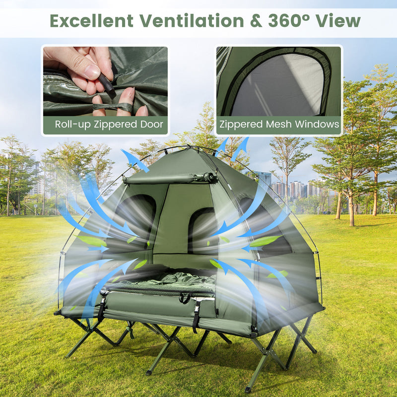 Load image into Gallery viewer, 5-in-1 2-Person Foldable Outdoor Camping Tent Cot with Air Mattress and Sleeping Bag

