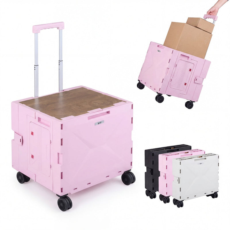 Load image into Gallery viewer, Foldable Utility Cart on 4 Rotate Wheels with Cup Holder
