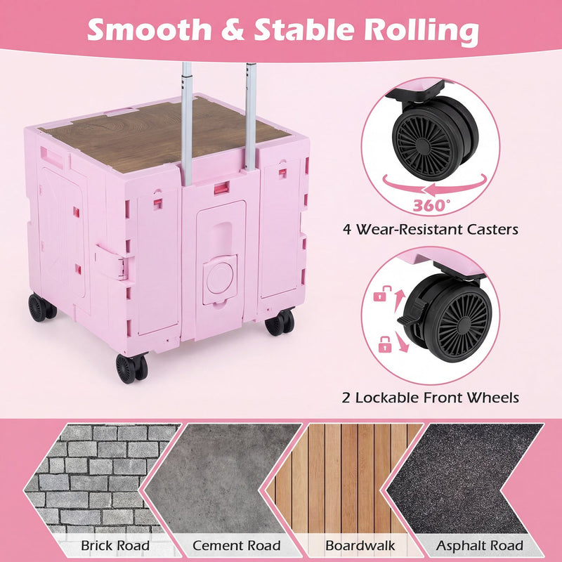Load image into Gallery viewer, Foldable Utility Cart on 4 Rotate Wheels with Cup Holder
