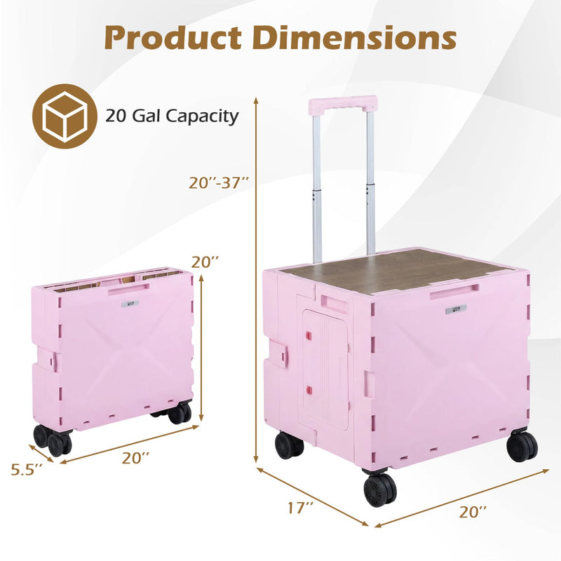 Load image into Gallery viewer, Foldable Utility Cart on 4 Rotate Wheels with Cup Holder
